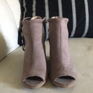 J. Adams peep toe lace up bootie